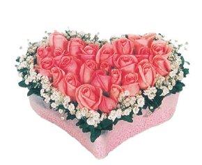 kalp i�erisinde 9 adet pembe g�l Mara�al�akmak Mah sevgilime hediye �i�ek 