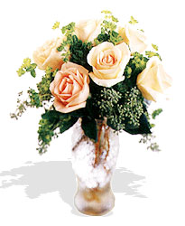 Atat�rk Mah yurti�i �i�ek sipari�i  6 adet sari g�l ve cam vazo