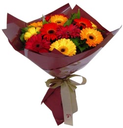 Tando�an Mah g�venli kaliteli h�zl� �i�ek  13 ADET KARISIK GERBERA BUKETI