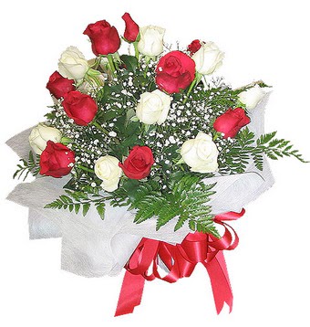 P�narba�� Mahallesi �i�ek�i adresleri  12 adet kirmizi ve beyaz g�ller buket