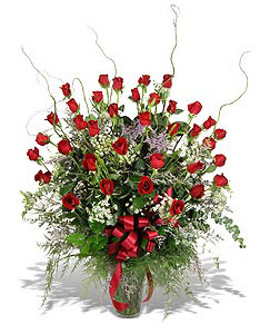Atat�rk Mah yurti�i �i�ek sipari�i  33 adet kirmizi g�l vazo i�erisinde