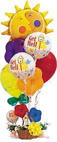 H�rriyet Mah 14 �ubat sevgililer g�n� �i�ek  sepet i�erisinde k���k sismis balonlar 