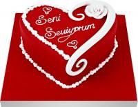 Seni seviyorum yazili kalp yas pasta Gaziosmanpa�a Mah �i�ek g�nderme 