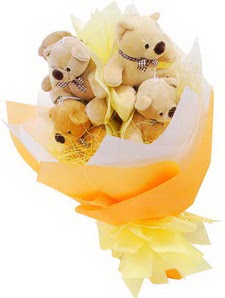 9 adet hediye ayicik bear demeti Menderes Mah �i�ek yolla , �i�ek g�nder 