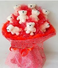 9 adet teddy bear buket Ertu�rulgazi Mah �i�ek g�nderme 
