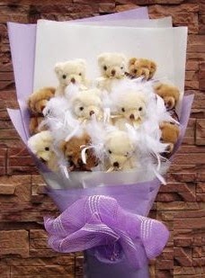 12 adet ayiciktan buket Gaziosmanpa�a Mah �i�ek g�nderme 