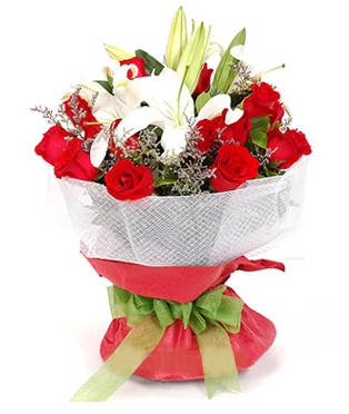 Malazgirt Mah anneler g�n� �i�ek yolla  1 dal kazablanka 11 adet k�rm�z� g�l buketi