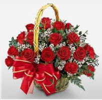 17 adet k�rm�z� g�lden g�l �i�ek sepeti me�rutiyet �i�ek�i ma�azas� 