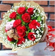 7 adet k�rm�z� g�l 2 adet 10 cm ay� buketi Menderes Mah �i�ek yolla , �i�ek g�nder 