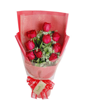 9 adet k�rm�z� g�lden g�rsel buket Osmanl� Mah �i�ek online �i�ek sipari�i 