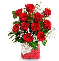 11 adet k�rm�z� g�l vazosu Fatih �i�ek g�nderme sitemiz g�venlidir 
