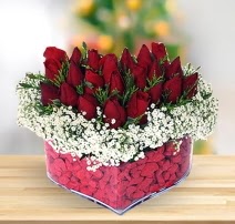 15 k�rm�z� g�lden kalp mika �i�e�i Mara�al�akmak Mah sevgilime hediye �i�ek 