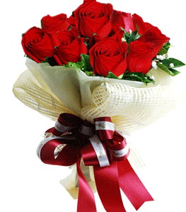 9 adet k�rm�z� g�lden buket tanzimi Plevne Mahallesi �i�ek ma�azas� 