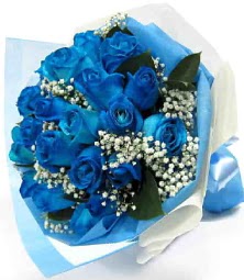 15 adet mavi g�lden �ahane e�siz buket Gaziosmanpa�a Mah �i�ek g�nderme 