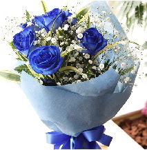5 adet mavi g�lden buket �i�e�i Mara�al�akmak Mah sevgilime hediye �i�ek 