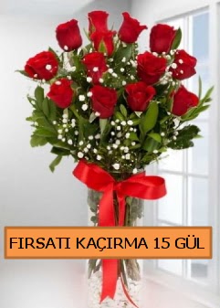  15 �thal k�rm�z� g�l b�y�k ba�l� orjinal Atat�rk Mah yurti�i �i�ek sipari�i 