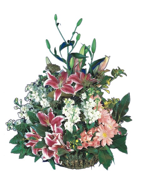 Sincan �nternetten �i�ek sipari�i  Pembe gerbera ve lilyum sepeti 