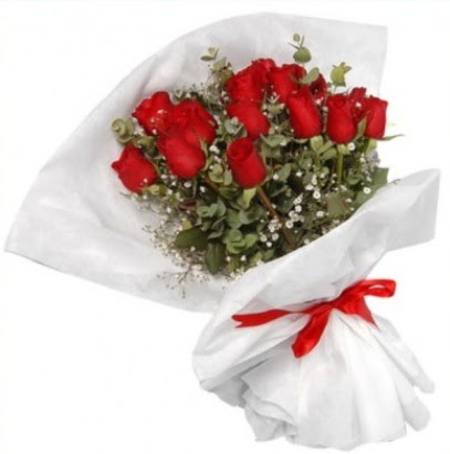 9 adet k�rm�z� g�l buketi Yenikent online �i�ek�i 