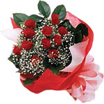 Tando�an Mah g�venli kaliteli h�zl� �i�ek  KIRMIZI AMBALAJ BUKETINDE 12 ADET G�L