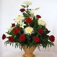 Malazgirt Mah anneler g�n� �i�ek yolla  9 adet kirmizi g�l ve kir �i�ekleri sepeti