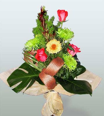 Osmanl� Mah �i�ek online �i�ek sipari�i  3 adet g�l 4 adet gerbera �i�egi sade buket