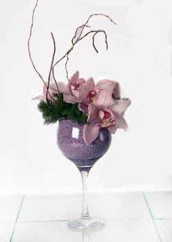 Sincan nternetten iek siparii  cam ierisinde 3 adet kandil orkide