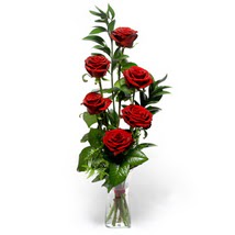 Atat�rk Mah yurti�i �i�ek sipari�i  cam yada mika vazo i�erisinde 6 adet kirmizi g�l