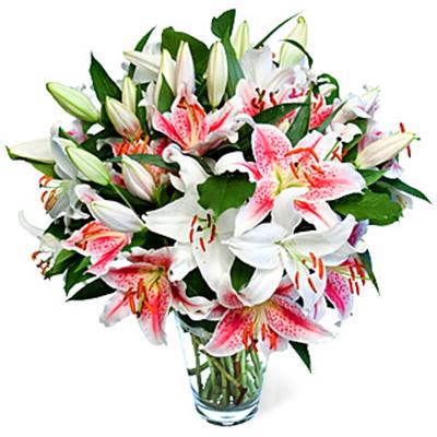 9 adet kazablanka �i�egi vazo i�inde