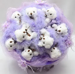 Yenikent online �i�ek�i  9 lu ay� buketi Teddy Bear Bouquet