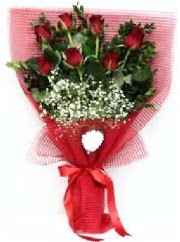 7 adet k�rm�z� g�lden buket tanzimi Fatih �i�ek g�nderme sitemiz g�venlidir 