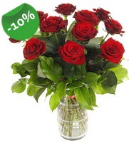 11 adet vazo i�erisinde k�rm�z� g�l Sincan �nternetten �i�ek sipari�i 