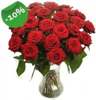 Vazo i�erisinde 25 adet k�rm�z� g�l Fatih �i�ek g�nderme sitemiz g�venlidir 