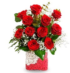 11 adet k�rm�z� g�l vazosu Fatih �i�ek g�nderme sitemiz g�venlidir 