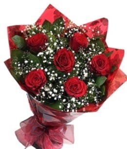6 adet k�rm�z� g�lden buket Yunusemre Mah hediye �i�ek yolla 