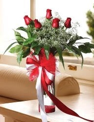 Camda 5 k�rm�z� g�l tanzimi H�rriyet Mah 14 �ubat sevgililer g�n� �i�ek 