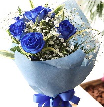 5 adet mavi g�lden buket �i�e�i Mara�al�akmak Mah sevgilime hediye �i�ek 