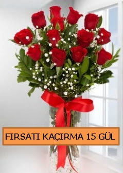  15 �thal k�rm�z� g�l b�y�k ba�l� orjinal Atat�rk Mah yurti�i �i�ek sipari�i 