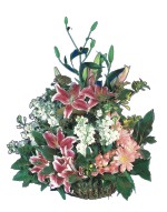 Sincan �nternetten �i�ek sipari�i  Pembe gerbera ve lilyum sepeti 
