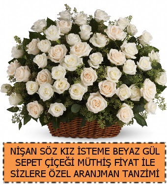 S�z ni�an k�z isteme �i�e�i 33 beyaz g�l Plevne Mahallesi �i�ek ma�azas� 