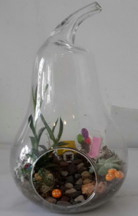Orta boy cam armut terrarium Mara�al�akmak Mah sevgilime hediye �i�ek 