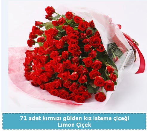 41 adet k�rm�z� g�l k�z isteme buketi H�rriyet Mah 14 �ubat sevgililer g�n� �i�ek 