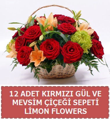 12 g�l ve mevsim �i�ekleri sepeti Malazgirt Mah anneler g�n� �i�ek yolla 