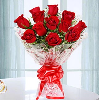 11 adet k�rm�z� g�lden g�rsel ��k buket Osmanl� Mah �i�ek online �i�ek sipari�i 