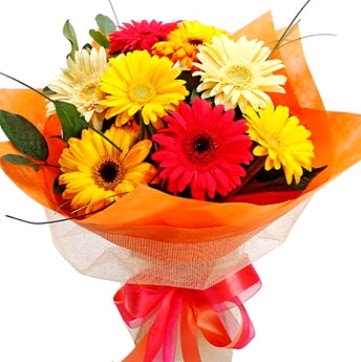 9 adet kar���k gerbera buketi P�narba�� Mahallesi �i�ek�i adresleri 