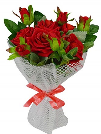 9 adet k�rm�z� g�lden sade ��k buket H�rriyet Mah 14 �ubat sevgililer g�n� �i�ek 